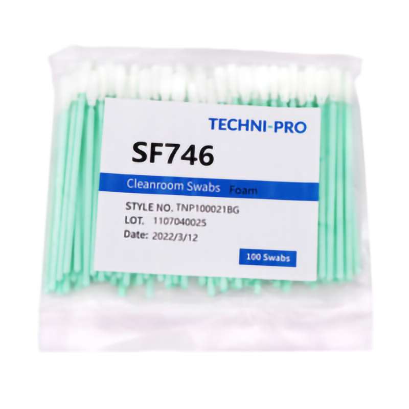 Cleanroom Foam Swab, Polypropylene Handle, 100/Bag